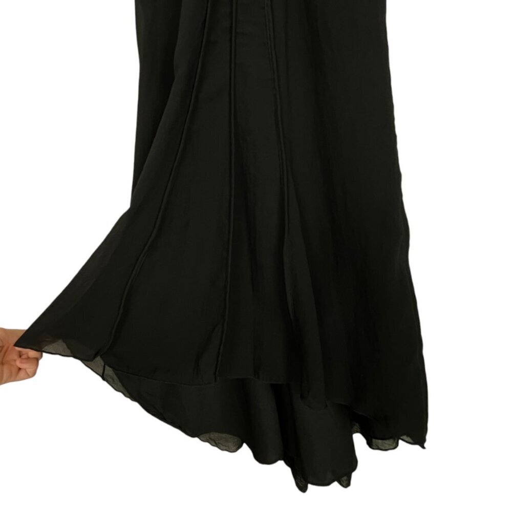 DRESS THE POPULATION 'JADE' ILLUSION YOKE CHIFFON HIGH LOW DRESS - Picture 7 of 12